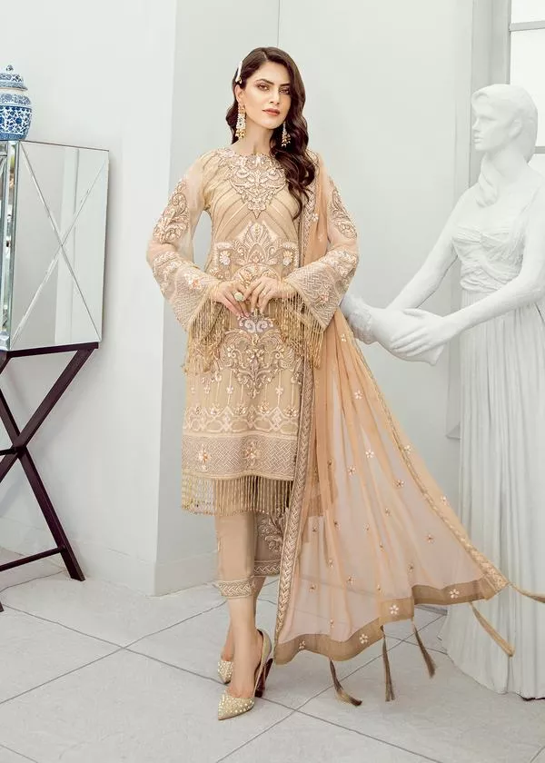 Pakistani luxury pret dress with embroidery