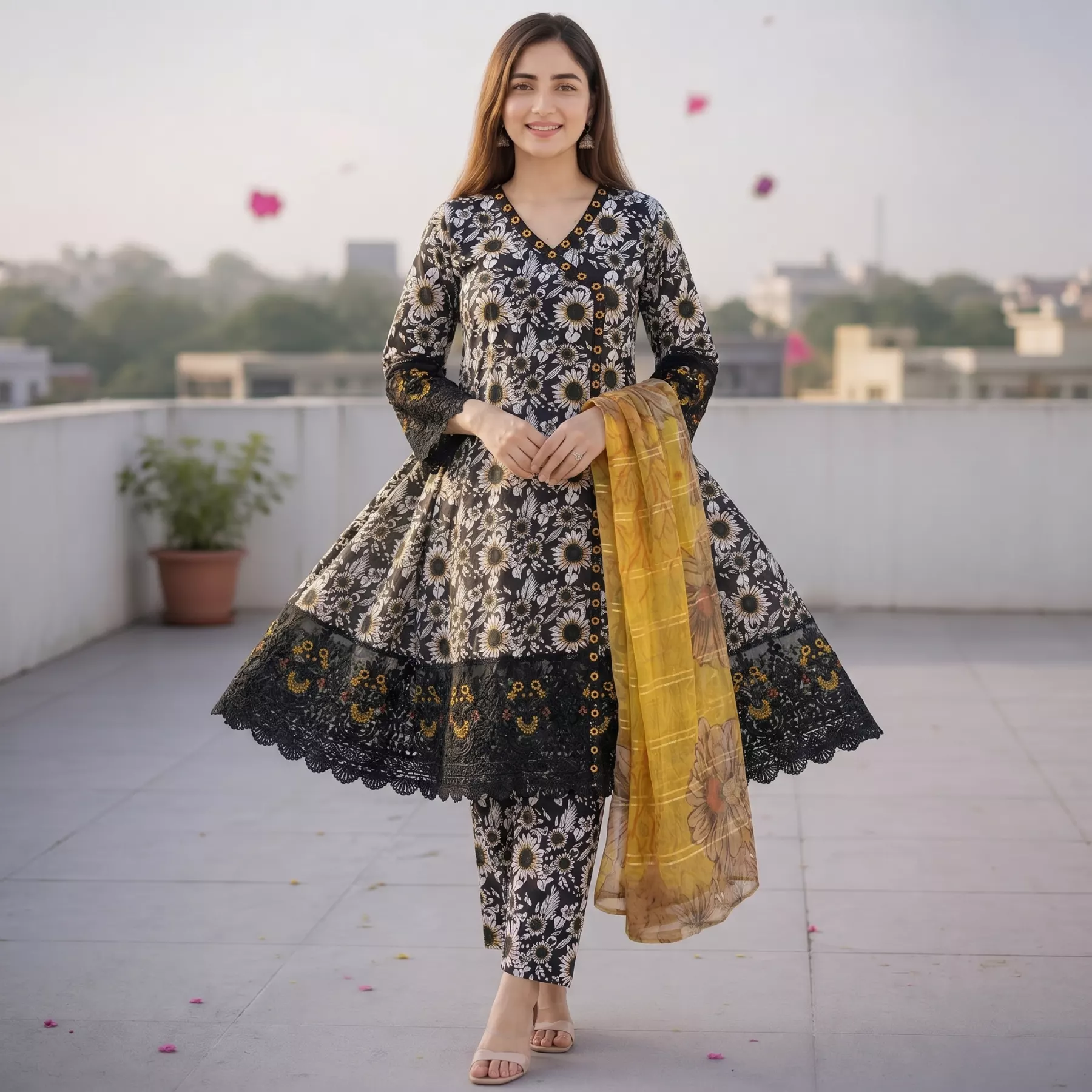 A line 3 piece frock