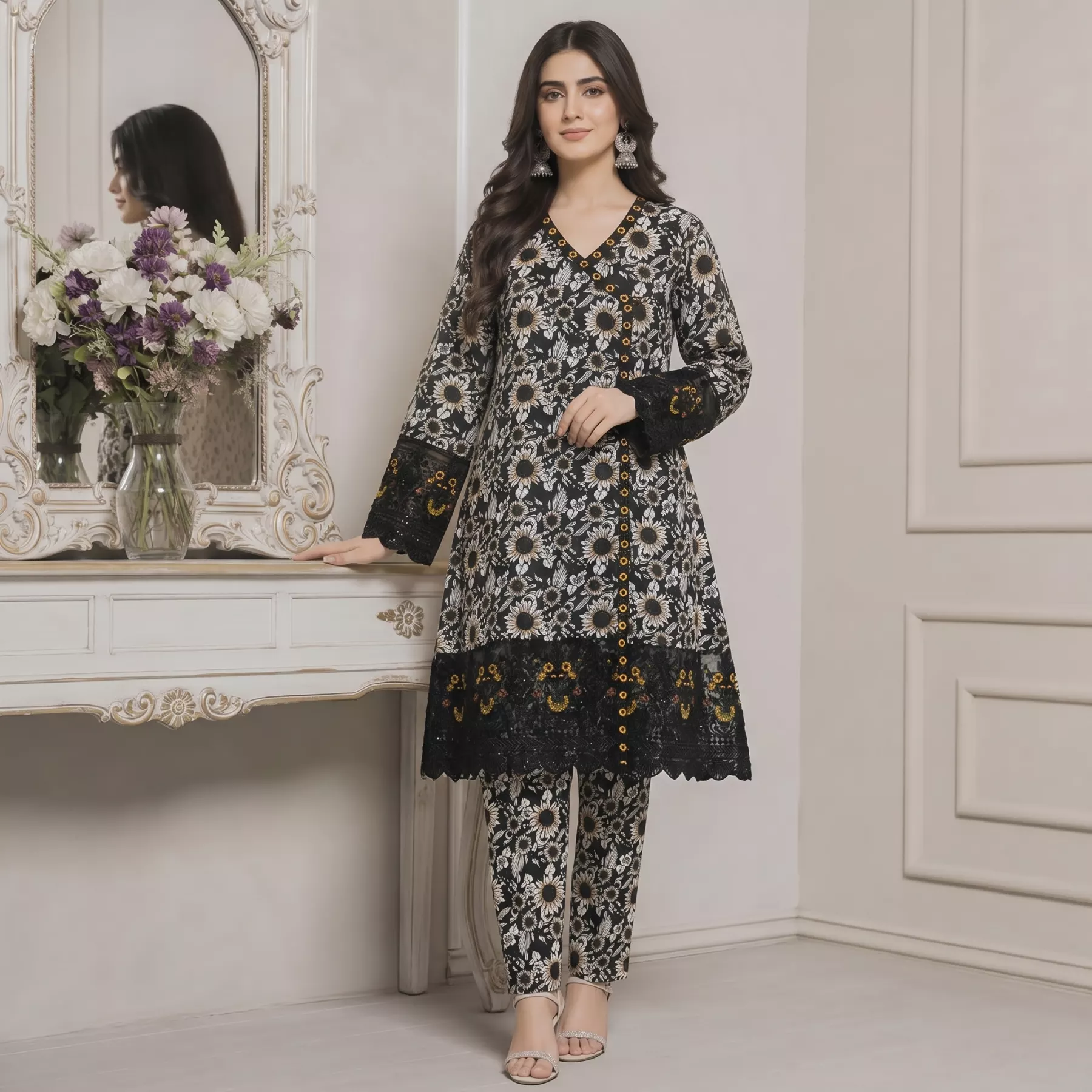 A line 3 piece frock