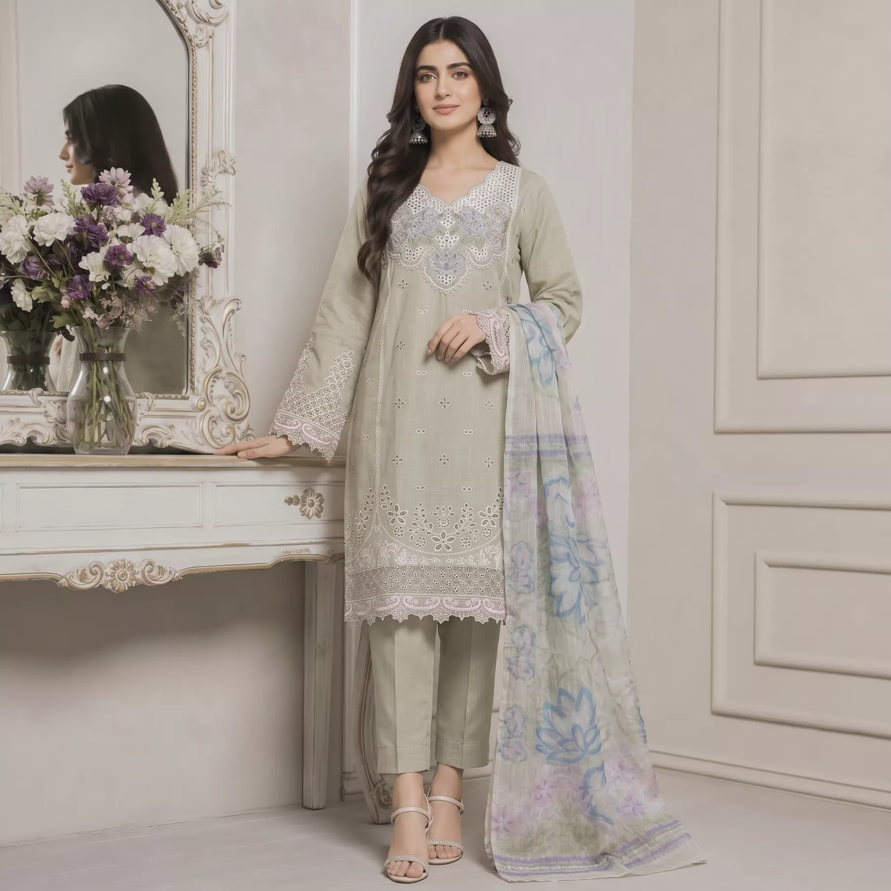 Chicken Kari Lawn 3 piece suit