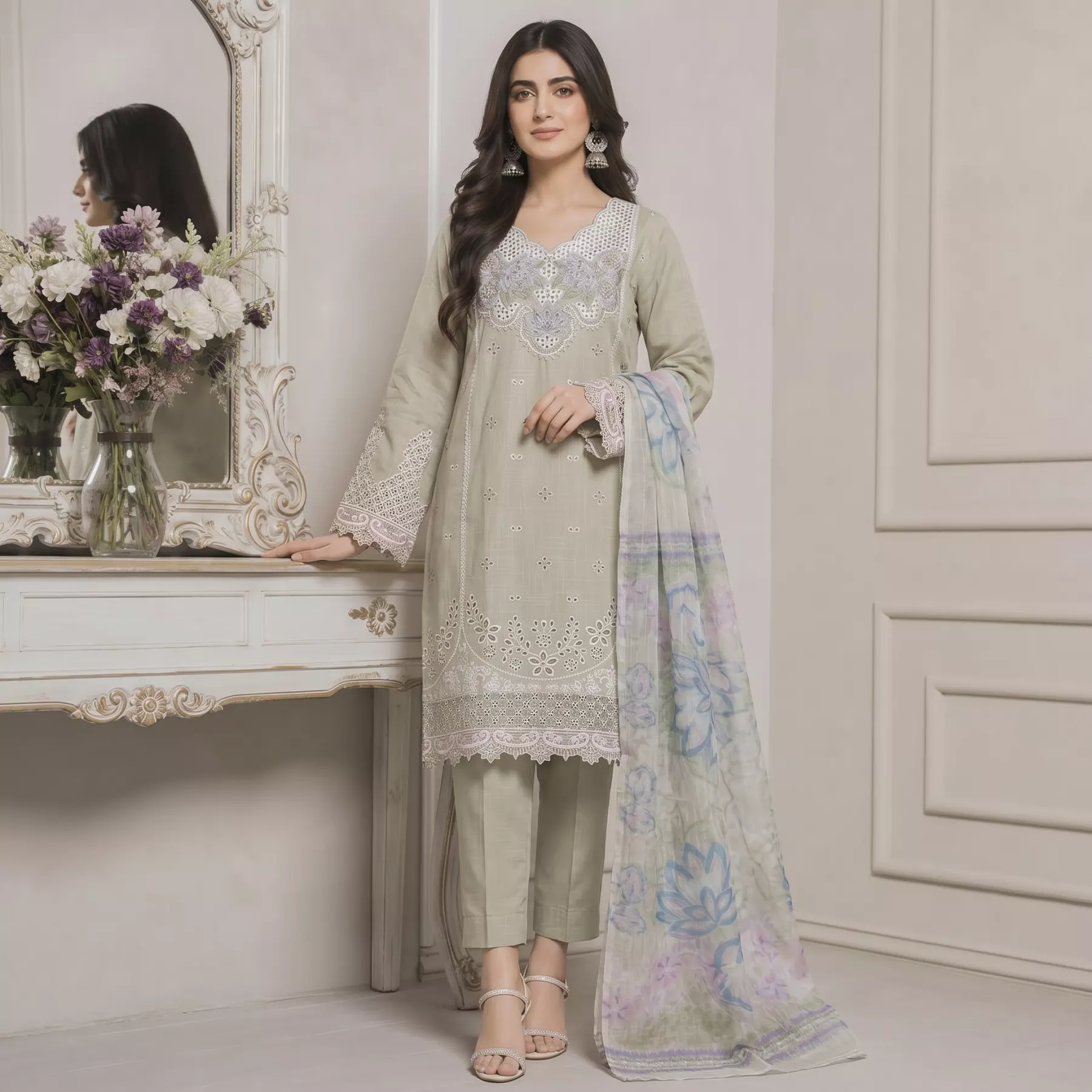 Chicken Kari Lawn 3 piece suit
