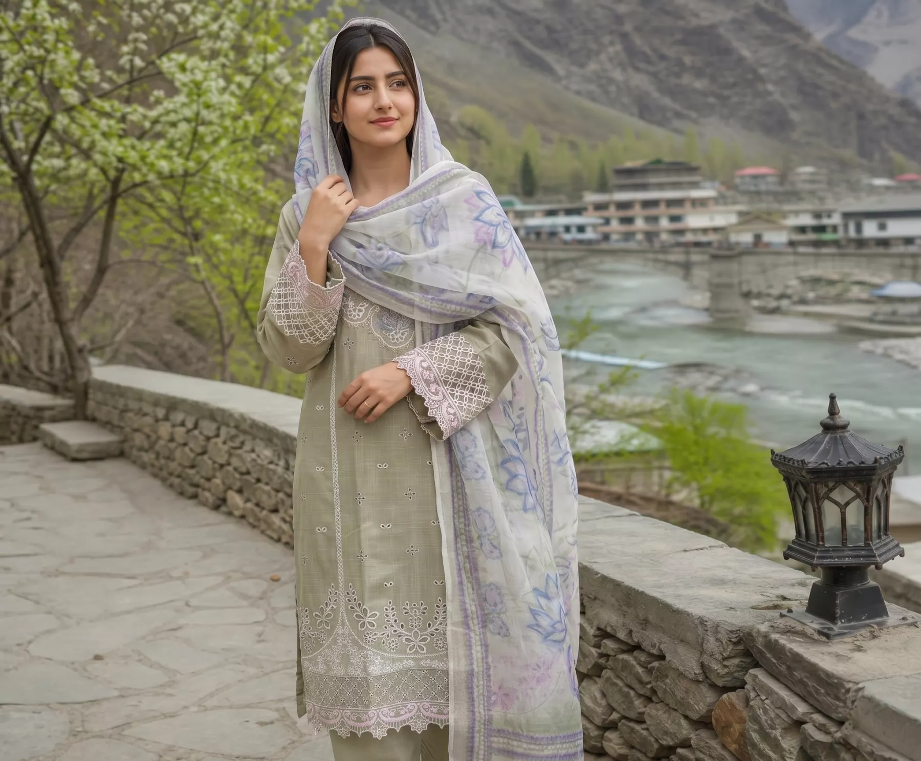 Chicken Kari Lawn 3 piece suit