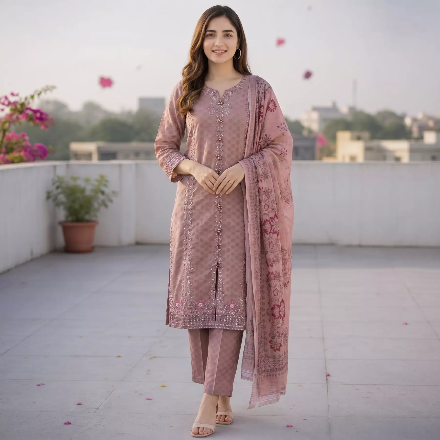 Pink Doria Lawn 3 piece