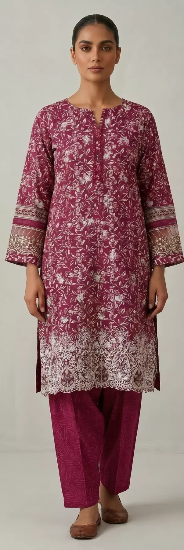 Patchwork 3 piece printed stitched suit