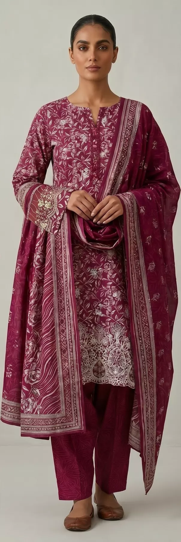Patchwork 3 piece printed stitched suit