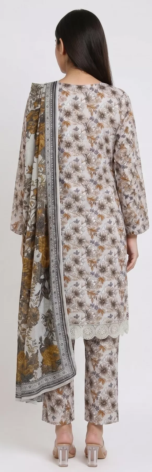 Cambric Cotton 3 piece stitched suit