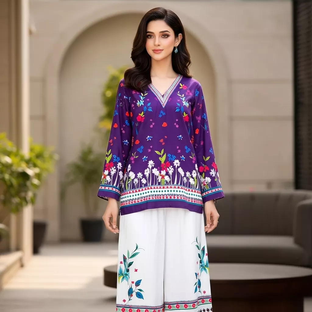Deep purple Lawn 2 Piece