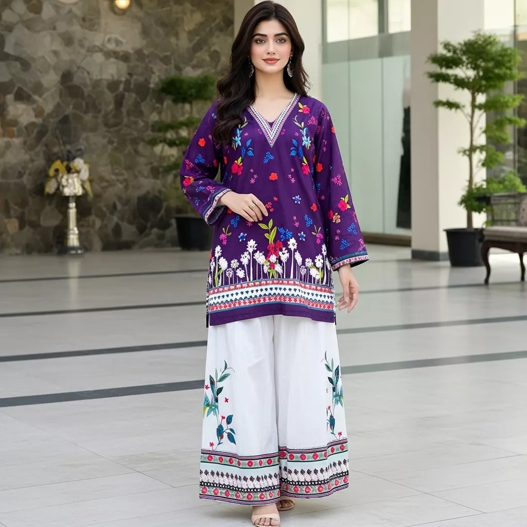 Deep purple Lawn 2 Piece