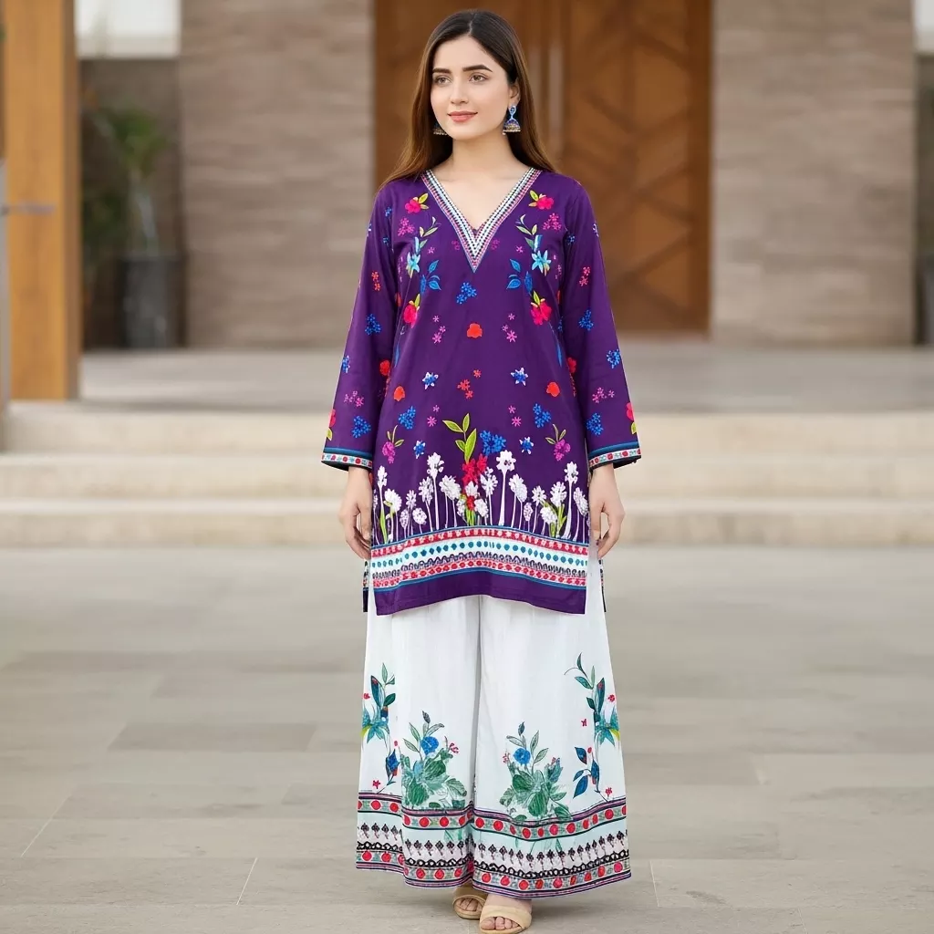Deep purple Lawn 2 Piece