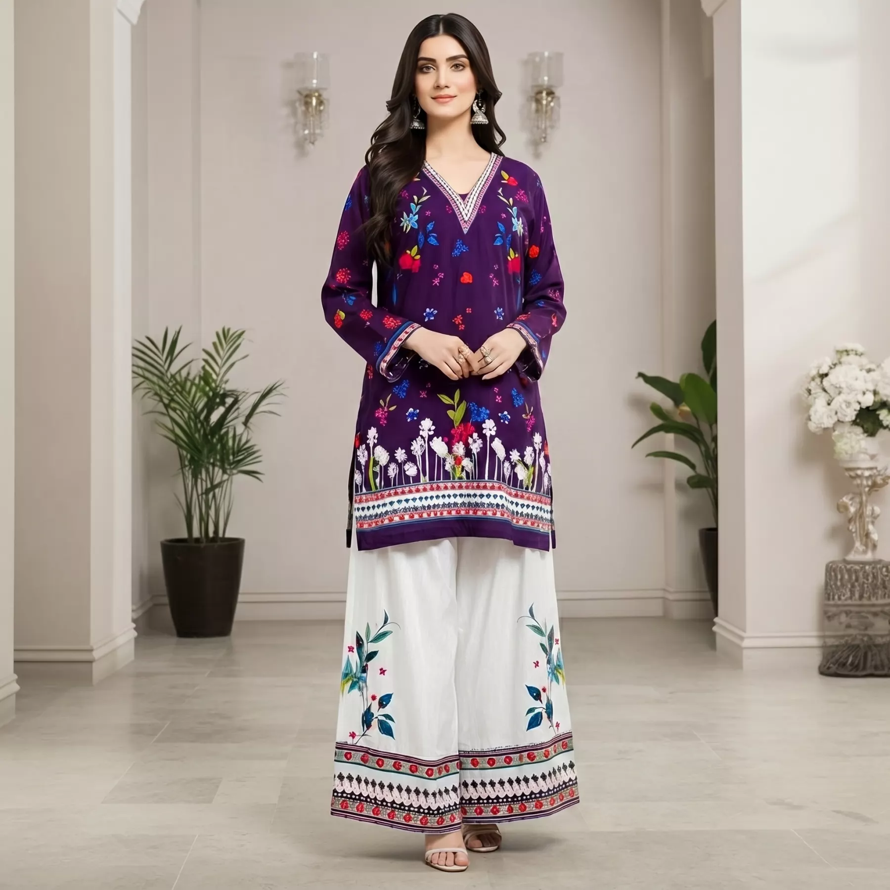 Deep purple Lawn 2 Piece