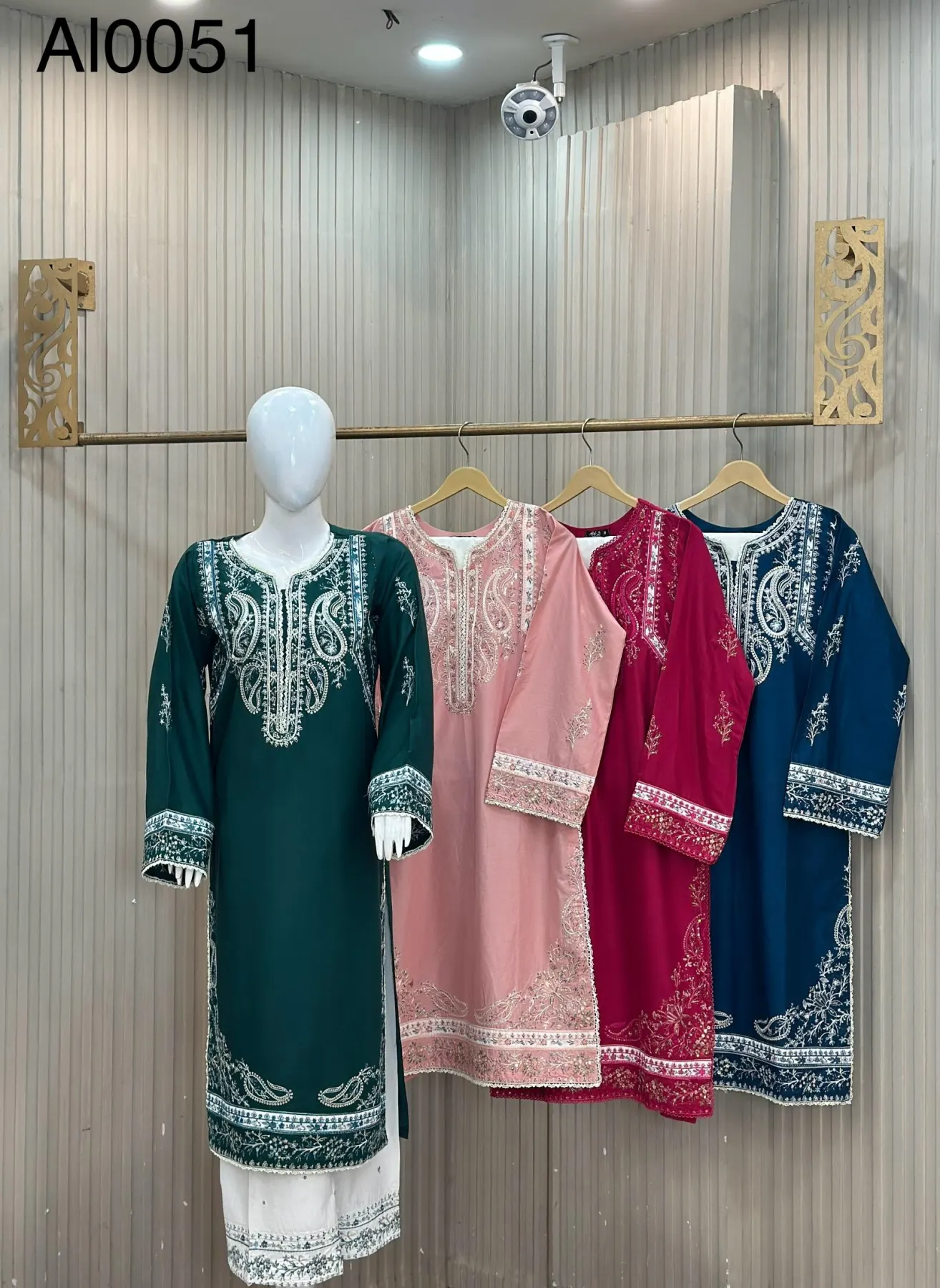 Premium Dyed & Embroidered Dhanak Marina 3-Piece Suit with Palazzo