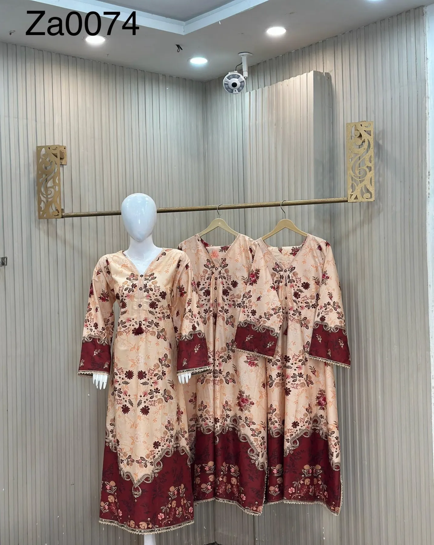 Alif Print Kaftan 3-Piece Set – Premium Winter Cotton