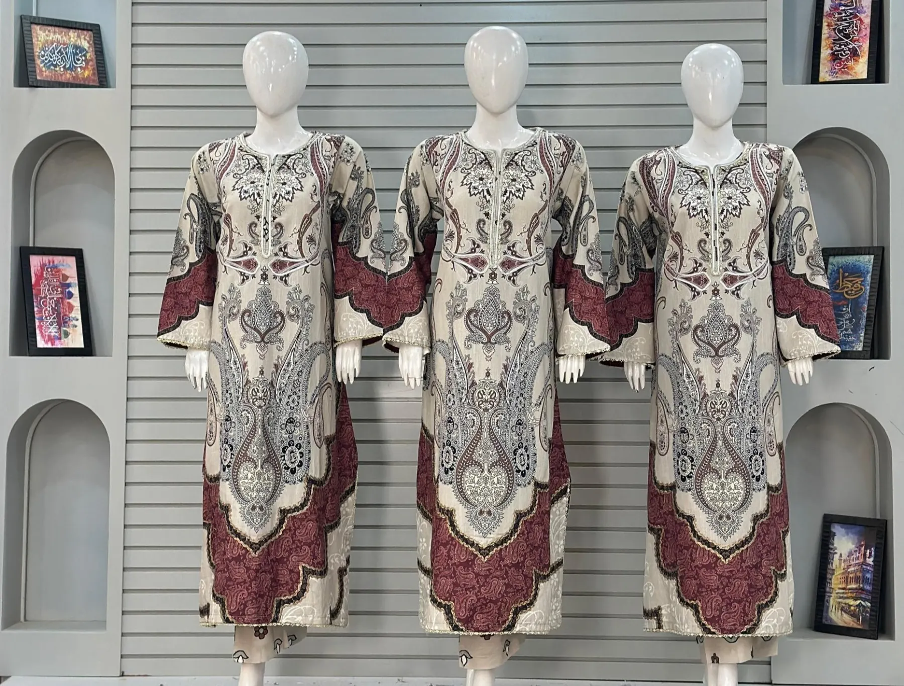Kaftan 3 Piece Suit - Premium Khaddar Stylish Design Pint