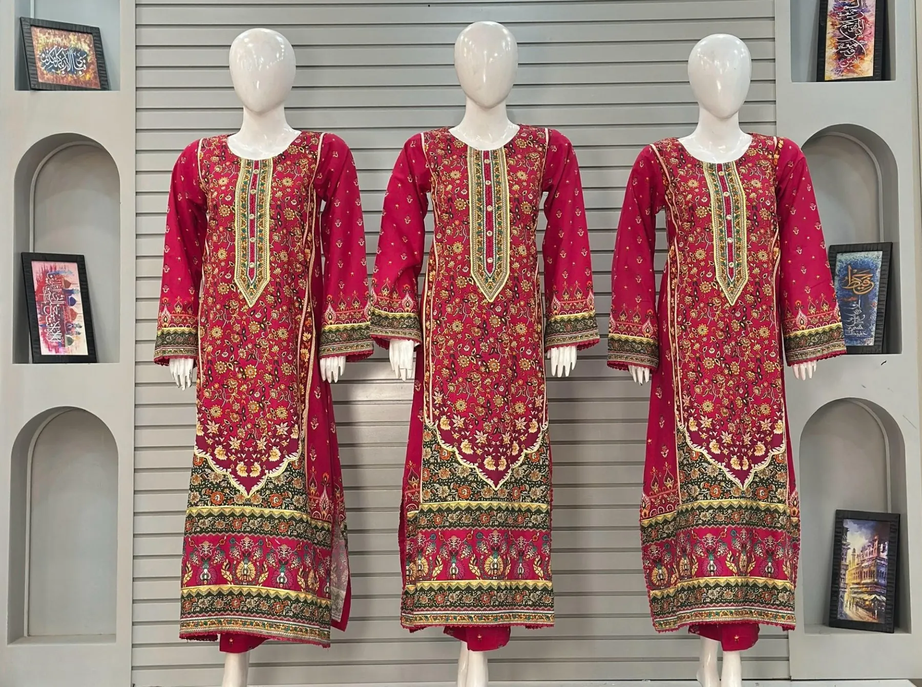 Premium Khaddar Alif Printed 3-Piece Kaftan Suit Collection